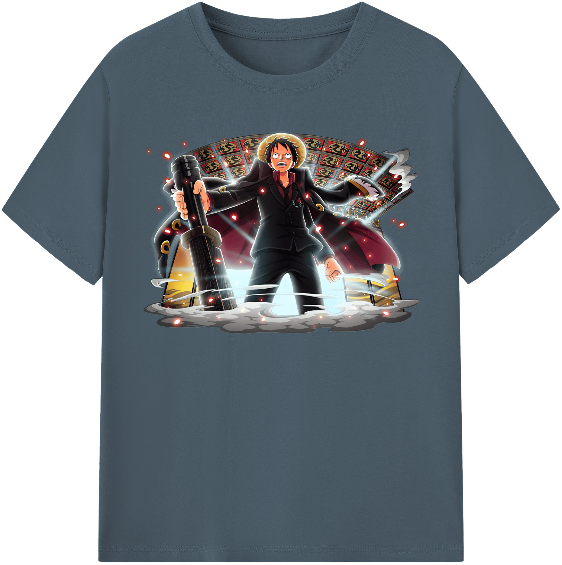 ワンピース モンキー・D・ルフィ ONE PIECE Monkey D. Luffy 綿100％半袖Tシャツ（フロントプリント）